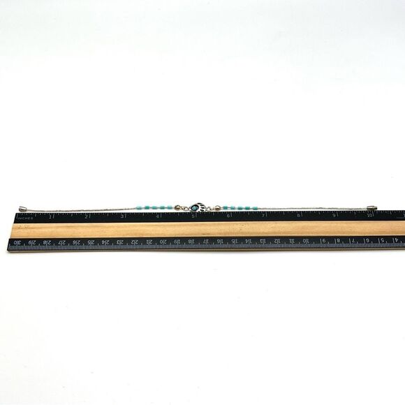 Boho‎ Liquid Silver Bear Claw Anklet Marked USA 925 Southwestern Bohemian Blue - Picture 5 of 6